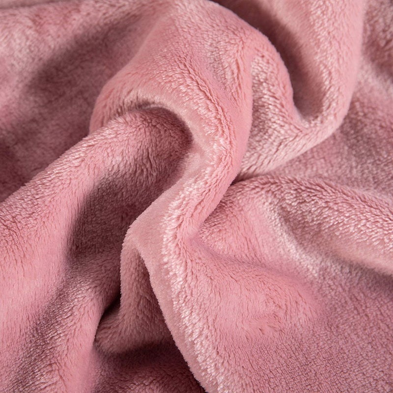 TASTHROW Large Flannel Fleece Throw Blanket, 50Ã—70 Inch - Cozy Lightweight Thick Blanket - All Seasons Suitable for Women, Men and Kids (Pink) - Image 4